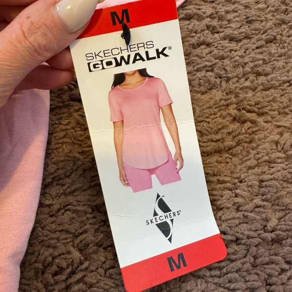 Skechers GoWalk Shirt Tunic Top Curved Hem Pink M $35 NEW - Picture 3 of 8